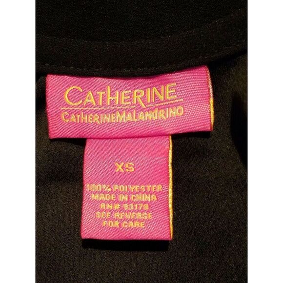 Catherine Malandrino Top XS Black Womens Sequin Ruffle Cocktail - Picture 4 of 12